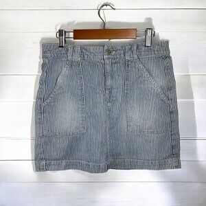 Madewell Striped Denim Mini Skirt Blue White Size 2